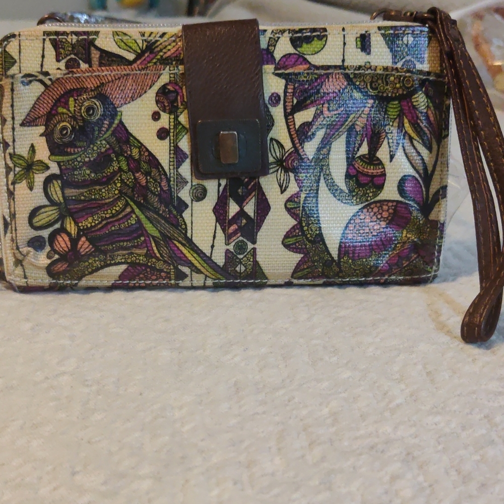 Sakroots Owl Print Wallet Wristlet